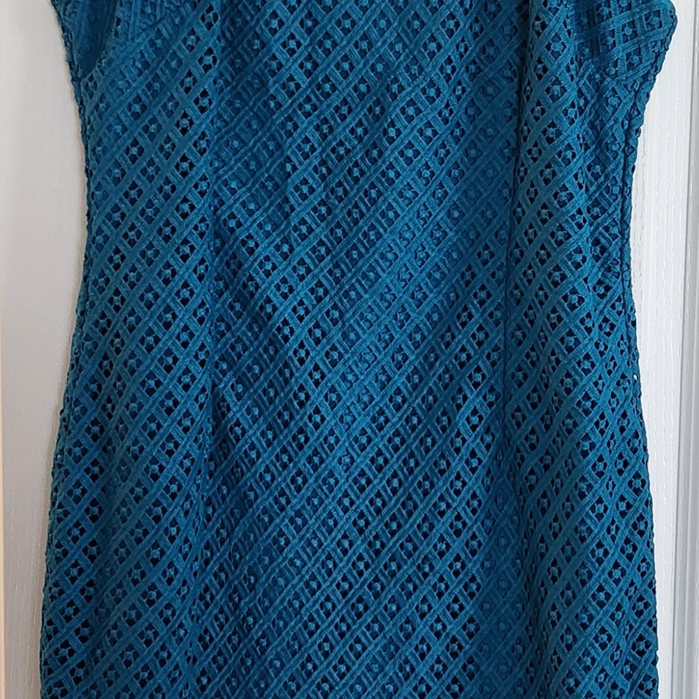 White House Black Market Blue Sheath Midi Dress